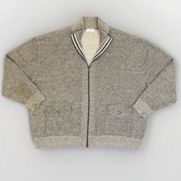 Toscano Firenze Merino Wool Sweater Mens 3XL Full Zip Cardigan Gray Pockets Warm - Picture 3 of 8